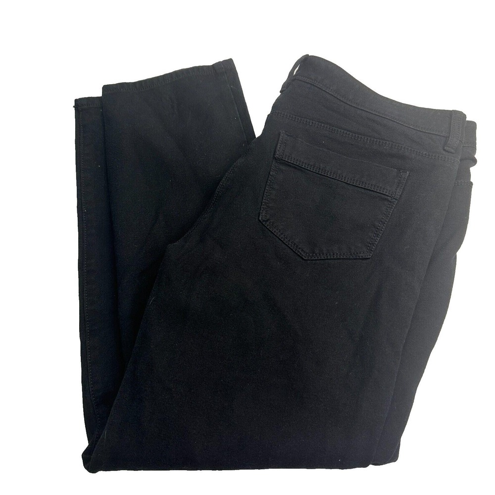 Chicos Womens Chino Cotton Pants Size Short 2 Black Straight Leg Pockets